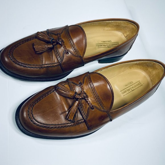 Johnston & Murphy  Cellini Tassel Brown Dress loafers Mens Size  9 1/2 M main image 6